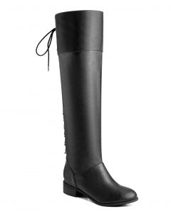 Over the Knee Boots Lace-up Satin Accent Adult